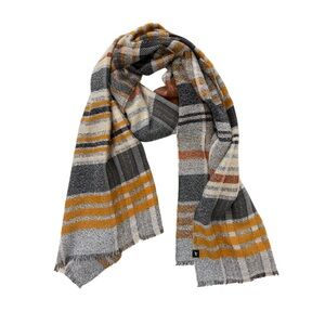 Echo Stripped Pattern Cozy Knit Blanket Scarf